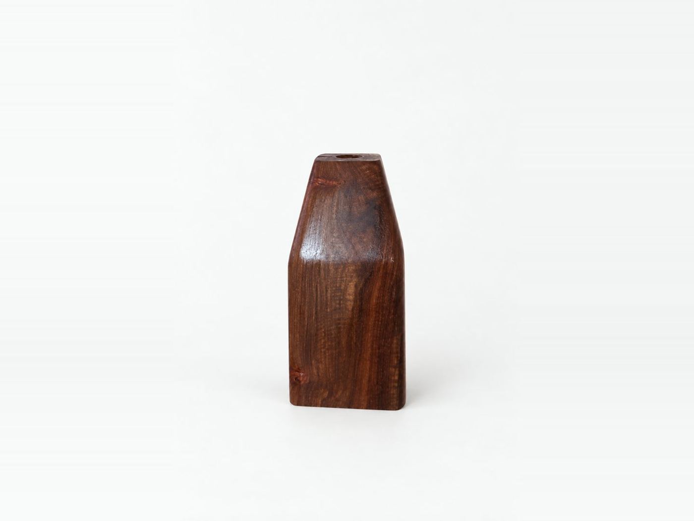 Tall tapered blackwood doorstop with a drilled finger hole