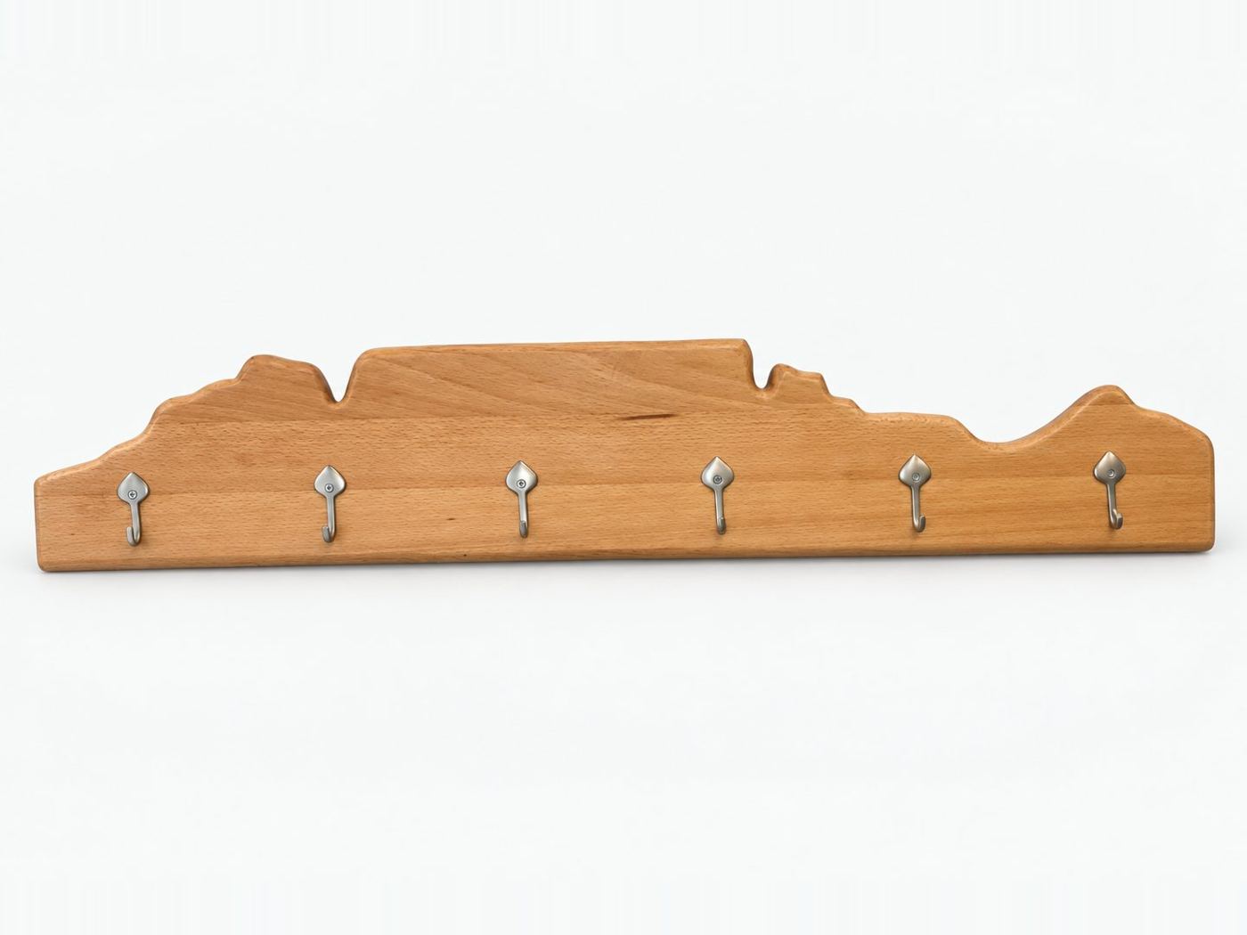 Oak hook rail cut to the profile of Table Mountain